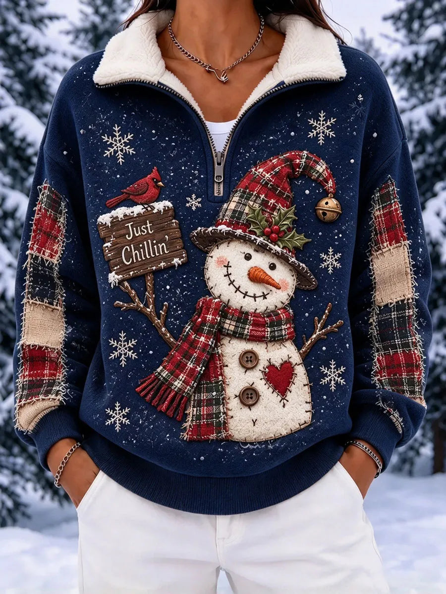 Ladies' Christmas Animal Print Casual Top