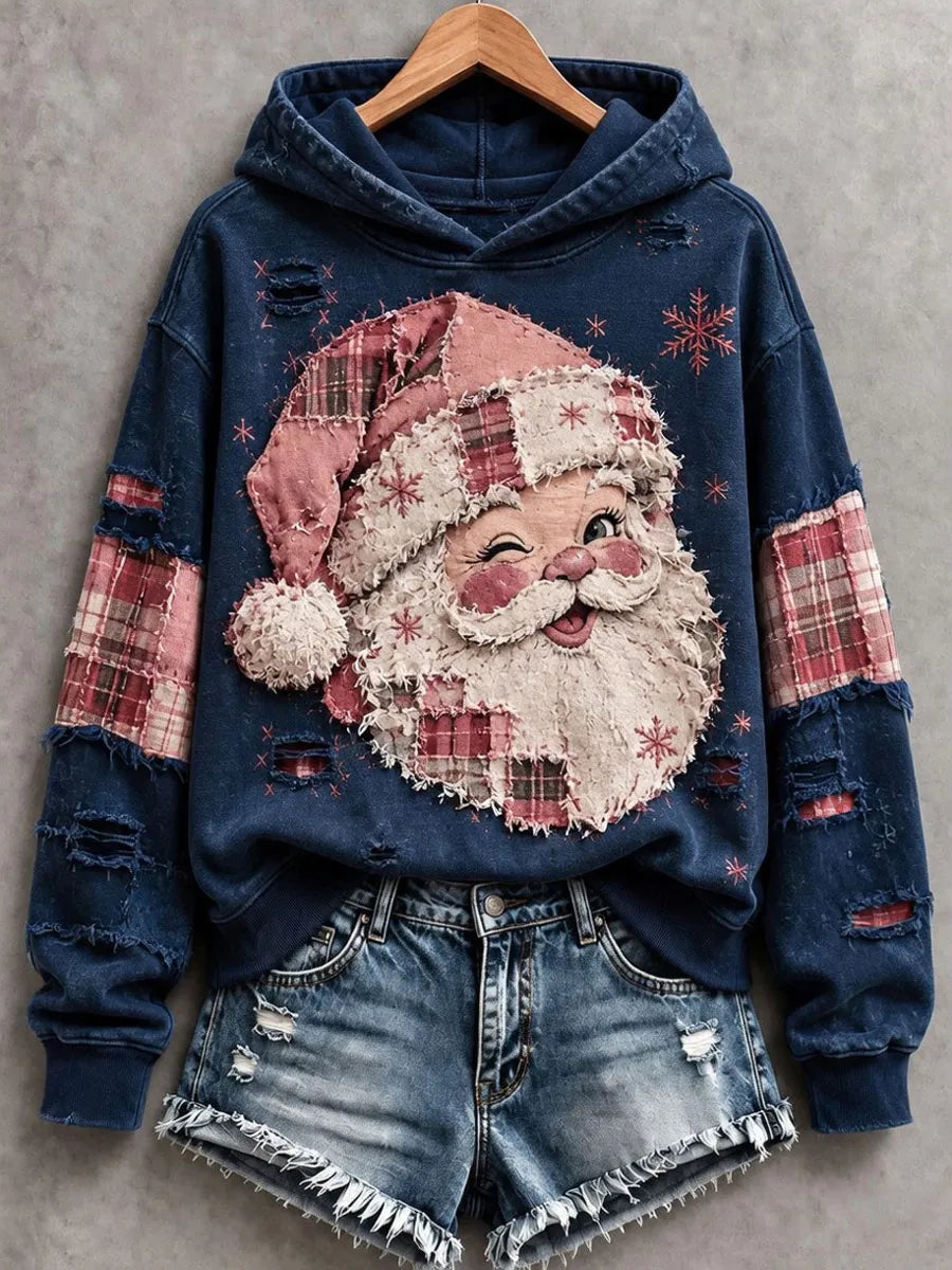 ✨Early Bird Christmas | Buy 3, Get 20% Off the Lowest-Priced Item✨Women's Vintage Pink Santa Hoodie