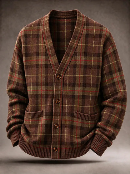 Men'S Western Style Striped Cardigan