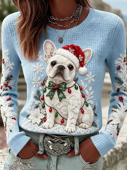 Women'S Dog Printed Casual Top