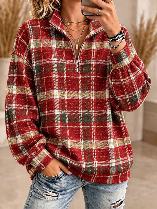 Women'S Plaid print Long Sleeved Sportswear