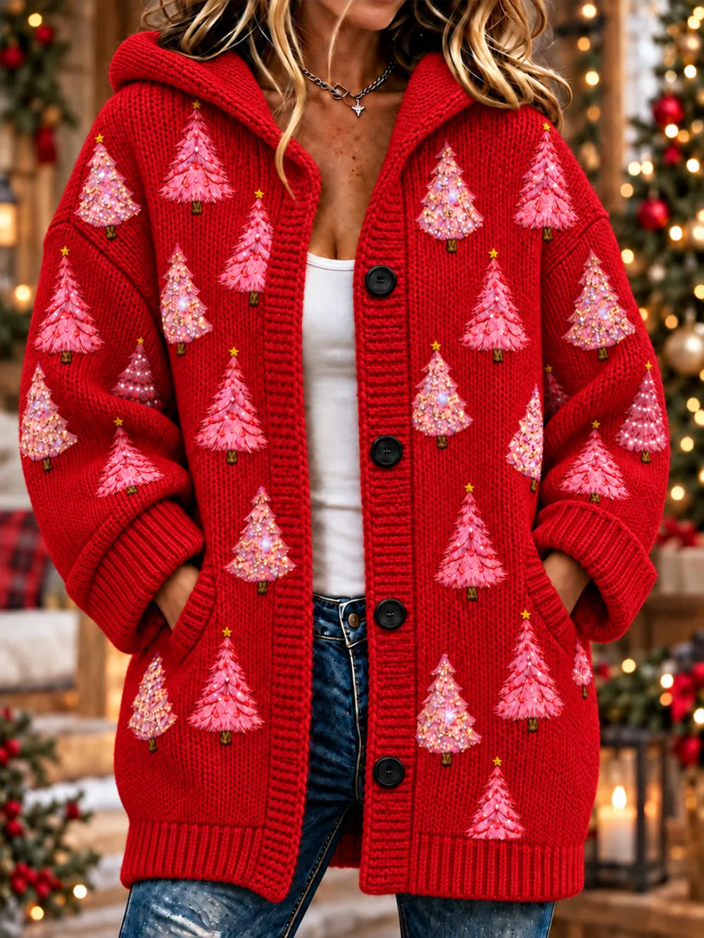 Women'S Christmas Print Casual Cardigan