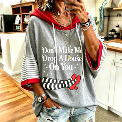 Women's Retro Halloween Striped Print Casual Hoodie