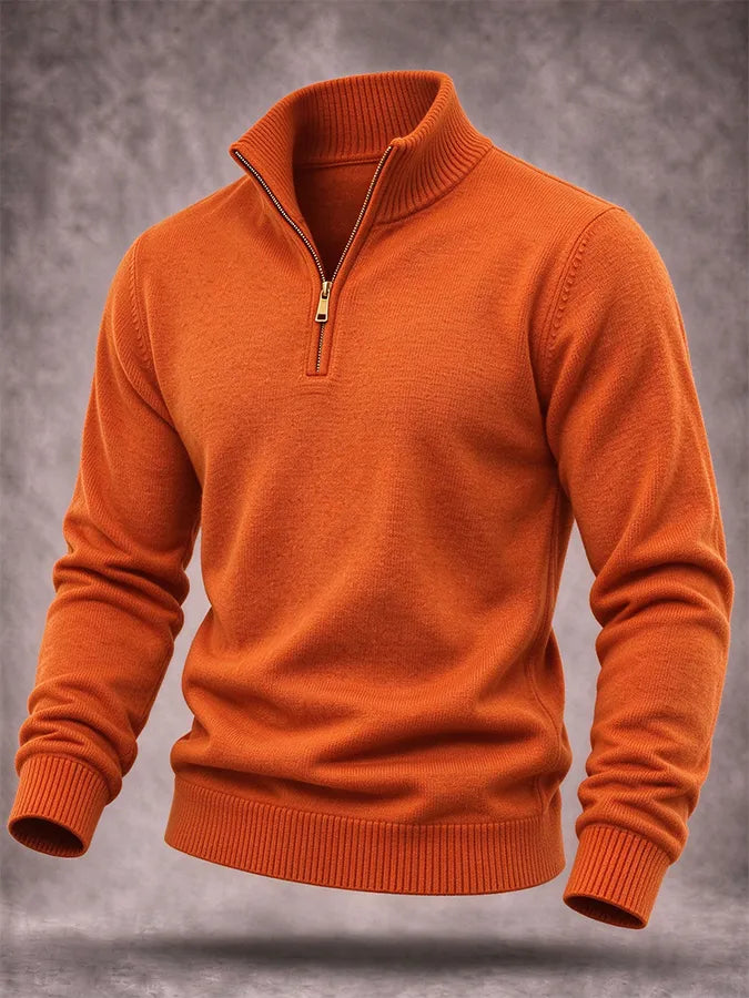 Men'S Knitted Zipper Sweatshirt