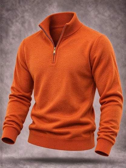 Men'S Knitted Zipper Sweatshirt