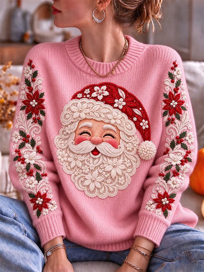 Women'S Santa Claus Round Neck Top