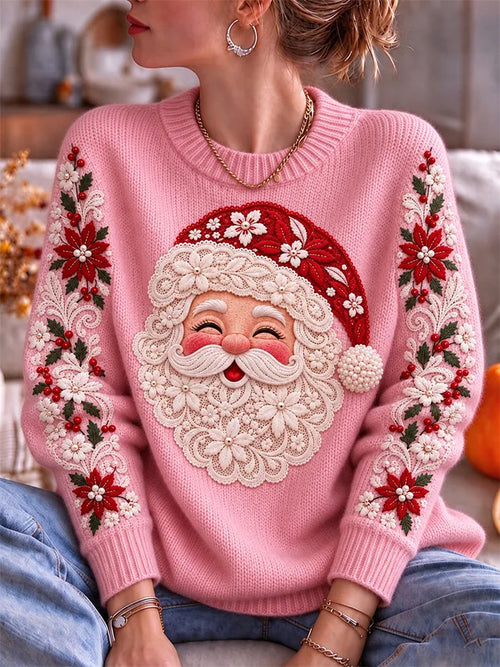 Women'S Santa Claus Round Neck Top