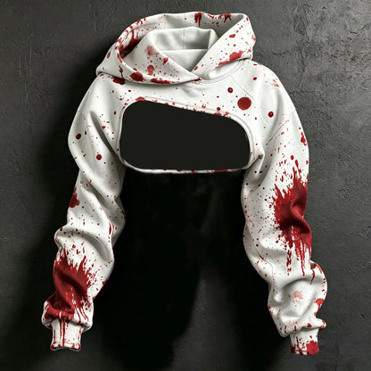 Women's Retro Halloween Bloodstain 'i'm Ok It's Not My Blood' Print Hoodie Two-piece Set