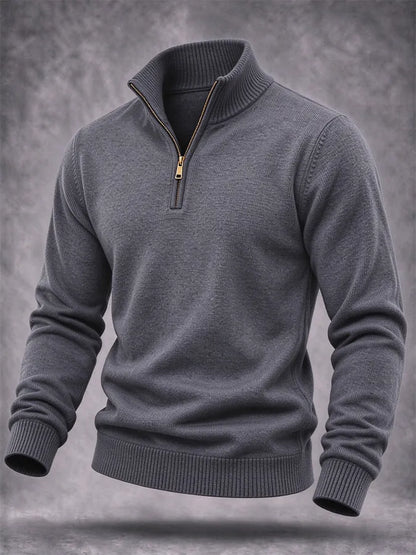 Men'S Knitted Zipper Sweatshirt