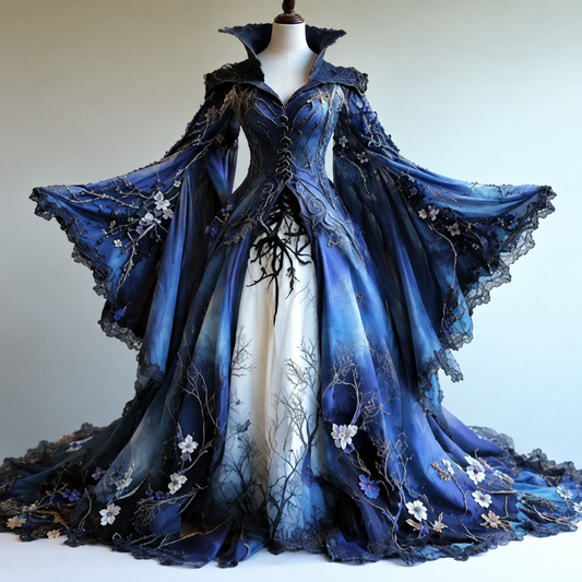 Halloween themed embroidered witch cosplay dress c529