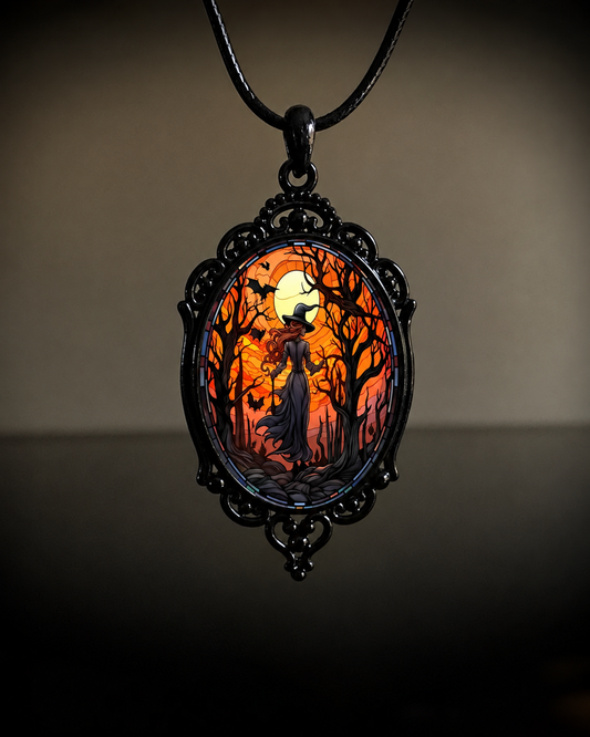 Halloween Gothic Gemstone Pendant Jewelry Necklace23OU