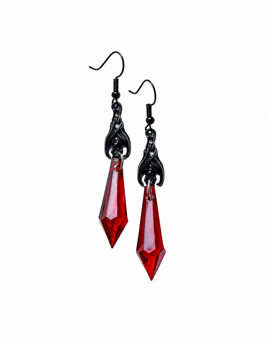 Halloween Gothic Gemstone Pendant Jewelry Earring 2F34