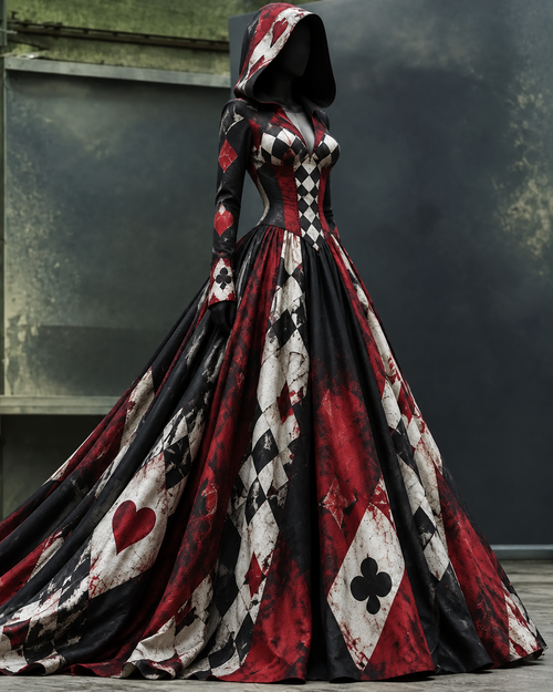 Women's Halloween-Themed Printed Hooded Dress5010