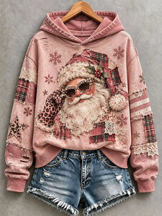 Women'S Christmas Art Printed Hoodie