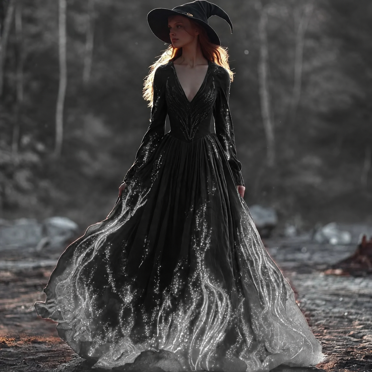 Halloween Witch You Couldn't Burn Flame Celtic Flowy Maxi Dress 368f