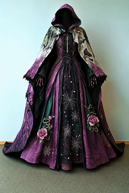 Women's Halloween Bat Wing Sleeve Contrast Color Exaggerated Cape fb83