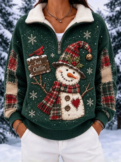 Ladies' Christmas Animal Print Casual Top