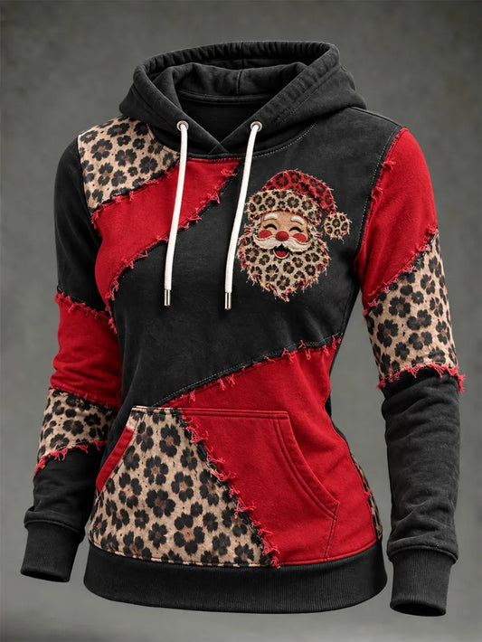 Women'S Christmas-Themed Printed Hoodie