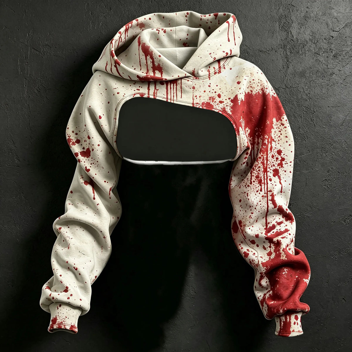 Women's Retro Halloween Bloodstain Problem Solved Print Hoodie Two-piece Set