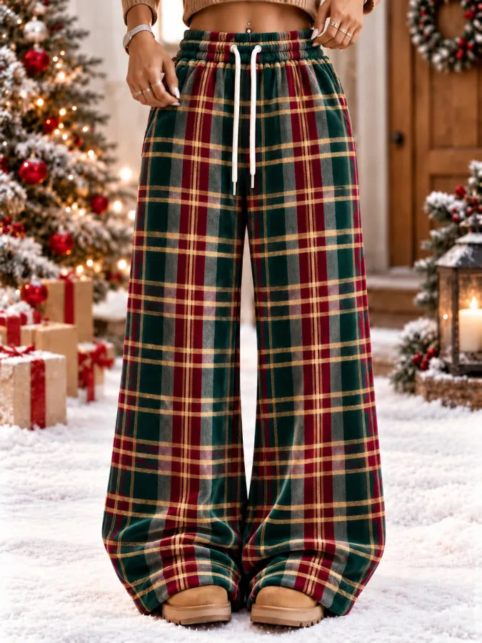 Women'S Christmas Plaid Art Casual Pants