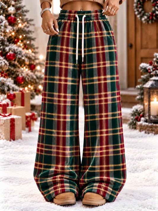 Women'S Christmas Plaid Art Casual Pants