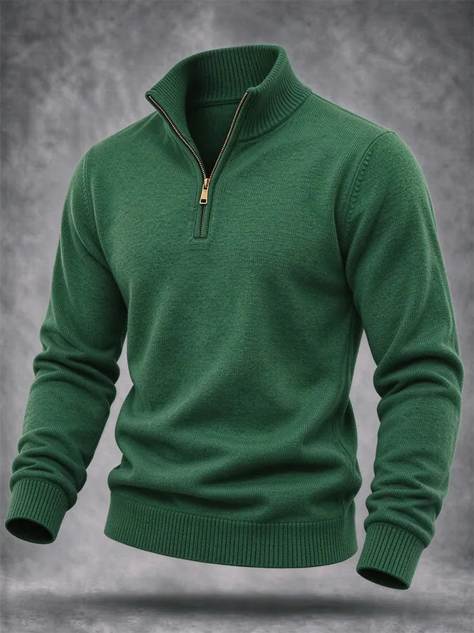 Men'S Knitted Zipper Sweatshirt