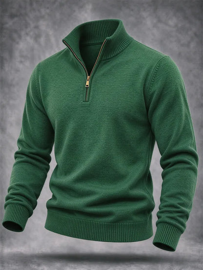 Men'S Knitted Zipper Sweatshirt