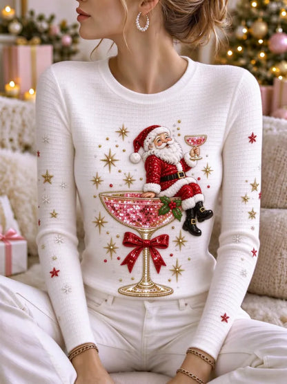Women'S Christmas-Print Casual Top