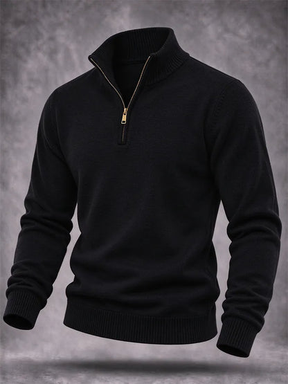 Men'S Knitted Zipper Sweatshirt