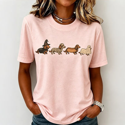 Women's Halloween Dog Print Casual T-shirt