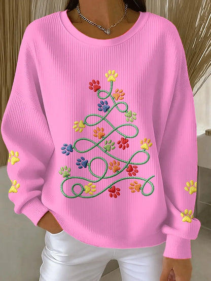 Women'S Casual Christmas Crew Neck Long Sleeve Sweatshirt