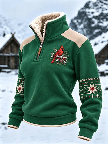 Women'S Christmas Zipper Sweatshirt
