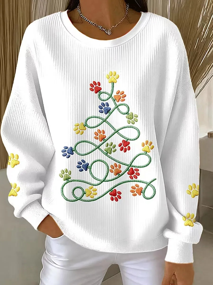 Women'S Casual Christmas Crew Neck Long Sleeve Sweatshirt