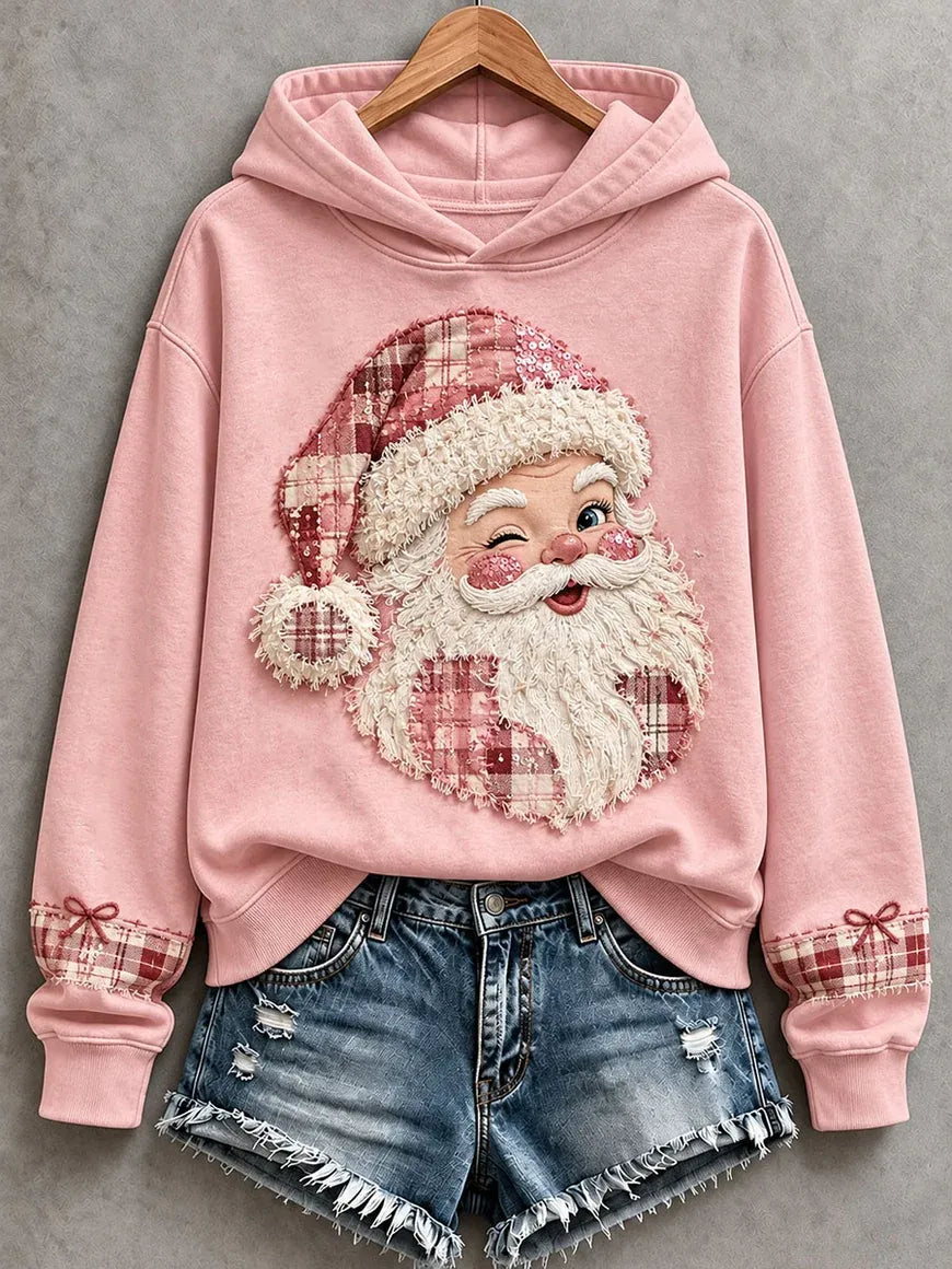 Women'S Christmas Faith Snowflake Long Sleeved Hooded Sweatshirt