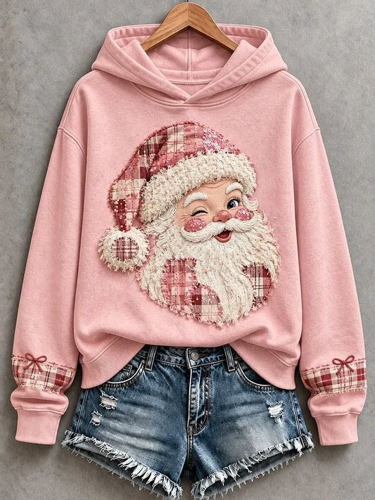 Women'S Christmas Faith Snowflake Long Sleeved Hooded Sweatshirt