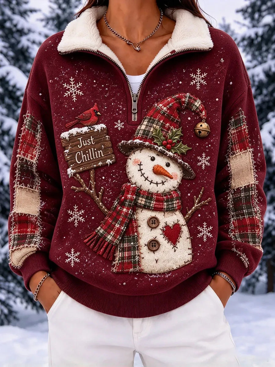 Ladies' Christmas Animal Print Casual Top