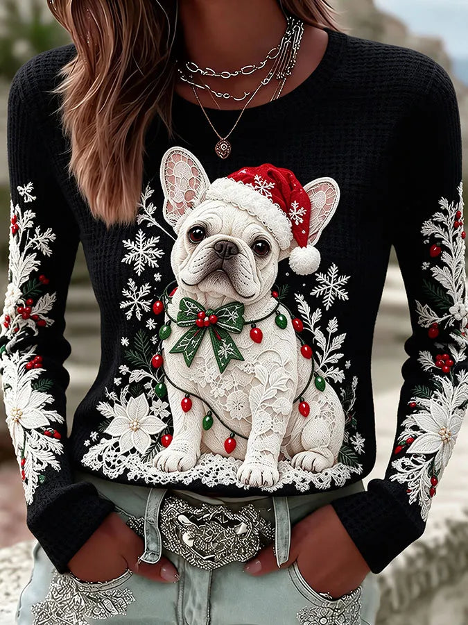 Women'S Dog Printed Casual Top