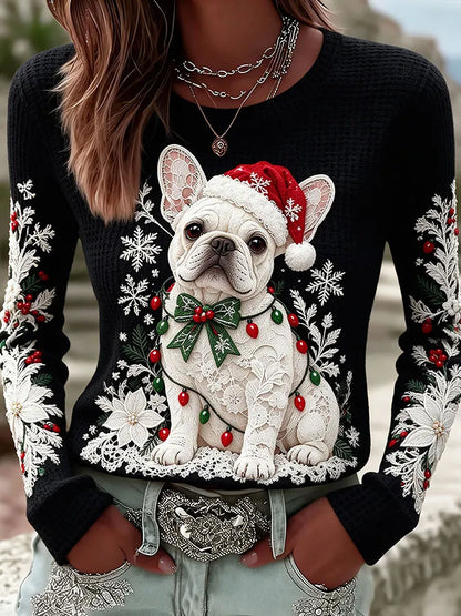 Women'S Dog Printed Casual Top