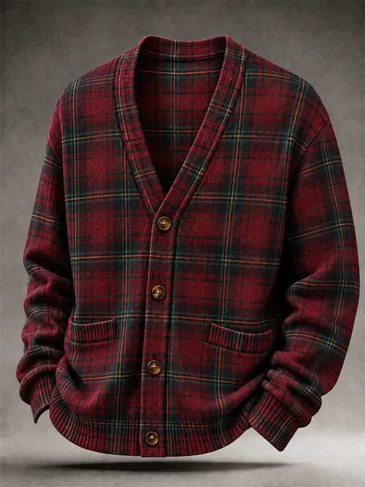 Men'S Western Style Striped Cardigan