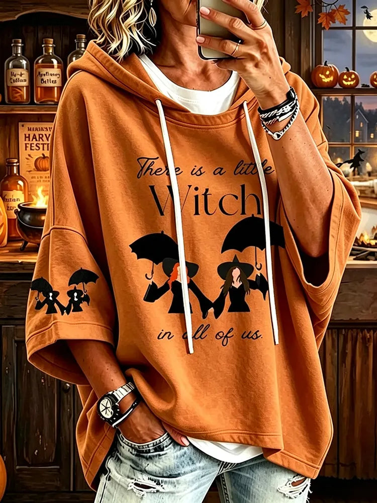 Women's Halloween-themed Printed Hoodie