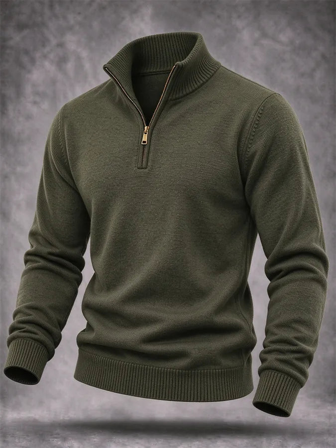 Men'S Knitted Zipper Sweatshirt