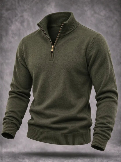 Men'S Knitted Zipper Sweatshirt