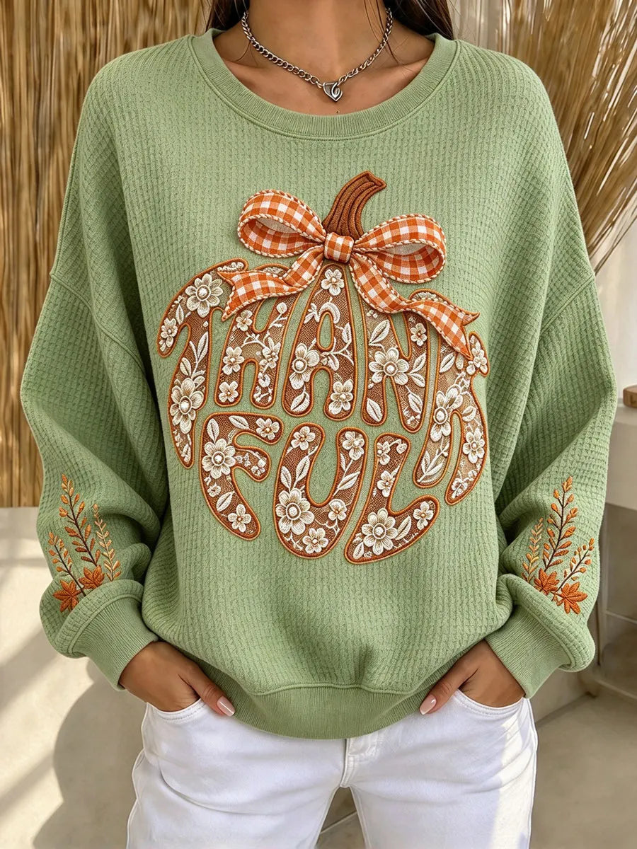 Ladies' Autumn Thanksgiving Pattern Casual Hoodie