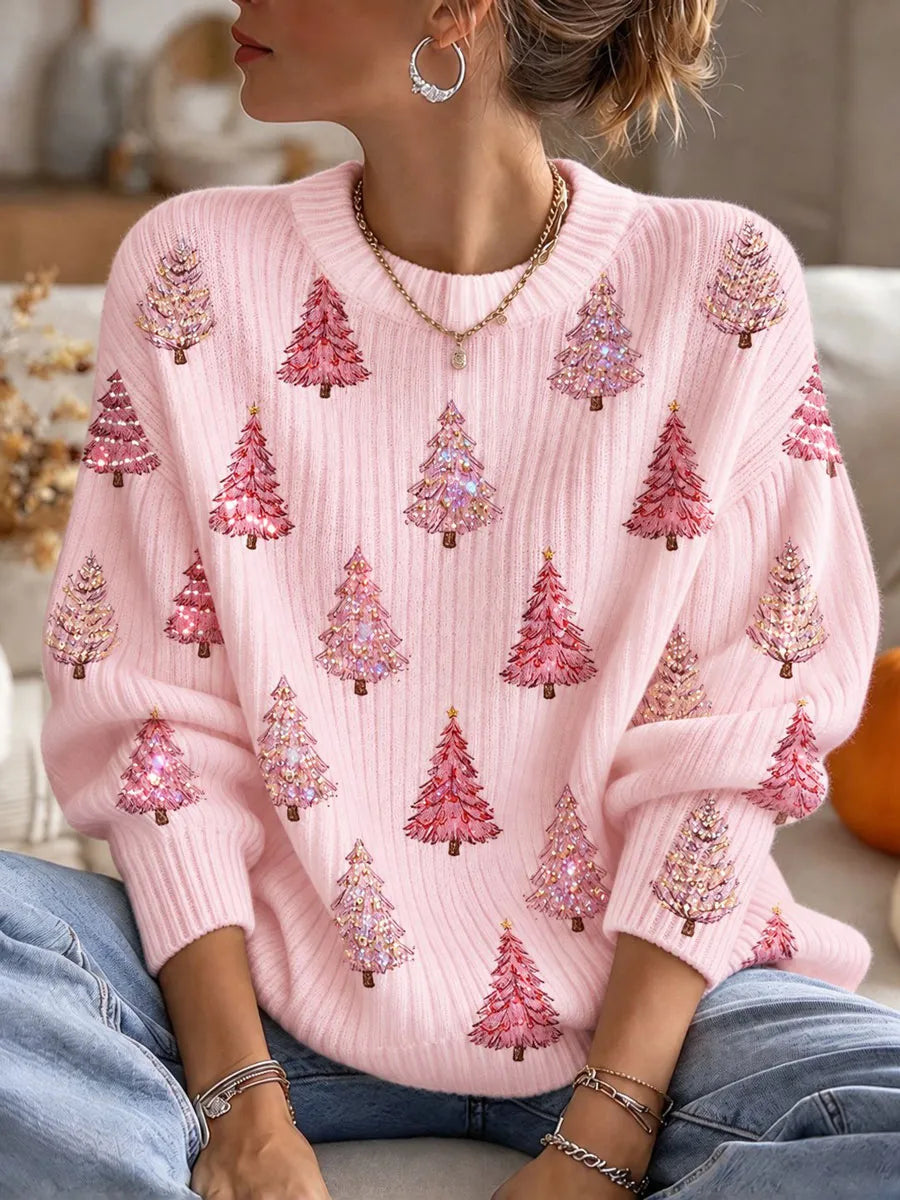 Ladies' Christmas Pink Sweater