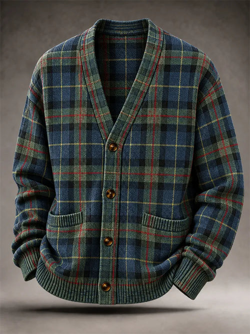 Men'S Western Style Striped Cardigan