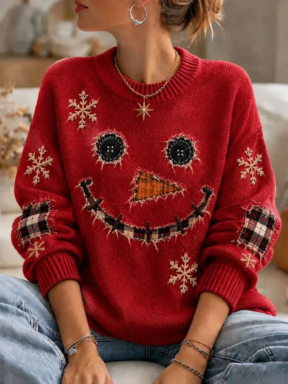 Women'S Snowman Casual Knitted Top