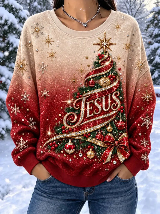 Women's Christmas-Themed Casual Sweatshirt