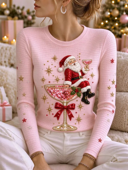Women'S Christmas-Print Casual Top