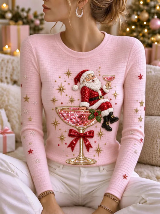 Women'S Christmas-Print Casual Top