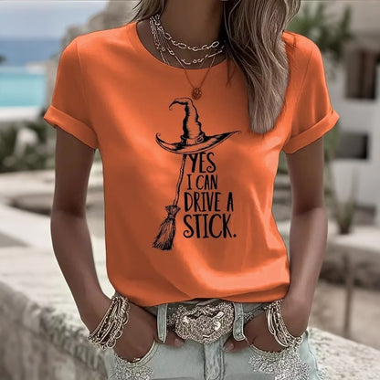 Yes I Can Drive A Stick Women's  Pattern Casual T-shirt